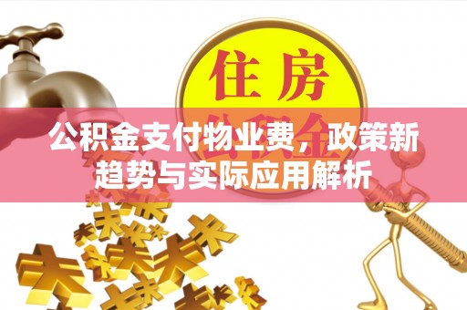 泗阳公积金支付物业费，政策新趋势与实际应用解析