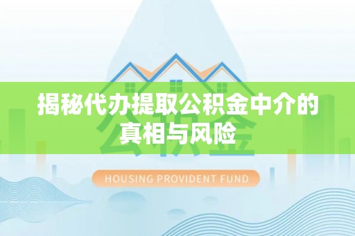 泗阳揭秘代办提取公积金中介的真相与风险