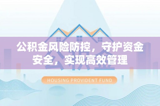 泗阳公积金风险防控，守护资金安全，实现高效管理
