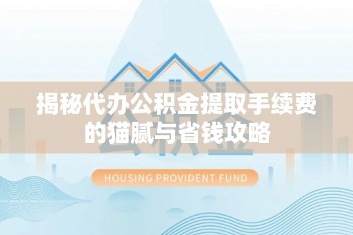 泗阳揭秘代办公积金提取手续费的猫腻与省钱攻略