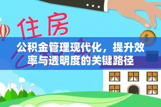 泗阳公积金管理现代化，提升效率与透明度的关键路径