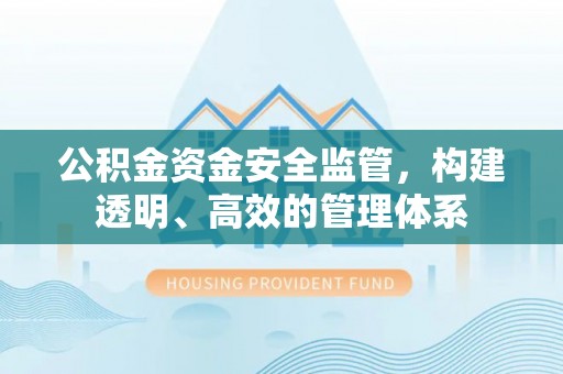 泗阳公积金资金安全监管，构建透明、高效的管理体系