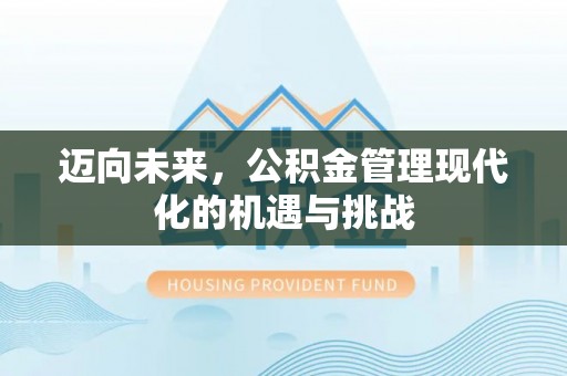 泗阳迈向未来，公积金管理现代化的机遇与挑战