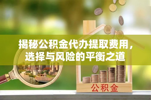 泗阳揭秘公积金代办提取费用，选择与风险的平衡之道